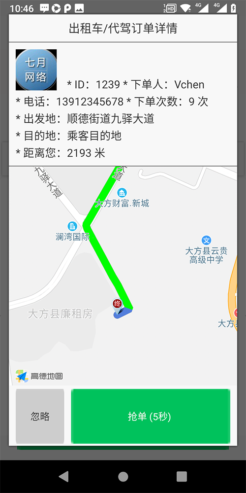 老年人電話叫出租車APP軟件 (6)、(老年人電話叫出租車APP軟件)后臺設(shè)置乘客投訴一次扣多少服務(wù)分； (7)、(老年人電話叫出租車APP軟件)后臺設(shè)置司機接單服務(wù)分下限； (8)、(老年人電話叫出租車APP軟件)服務(wù)端采用數(shù)據(jù)庫讀、寫分離，支持分布式部署，支持反向代理，支持高并發(fā)；